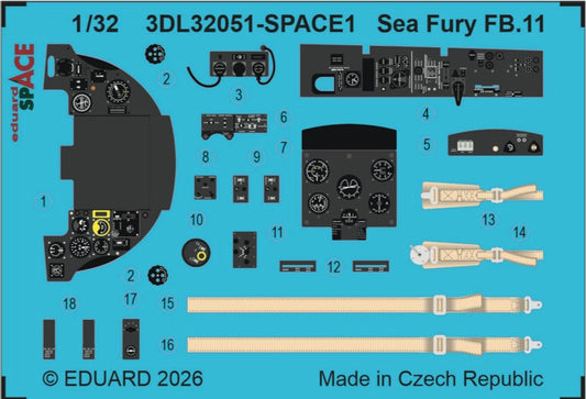 Eduard 3DL32051 1:32 Hawker Sea Fury FB.11 SPACE