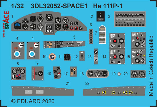 Eduard 3DL32052 1:32 Heinkel He-111P-1 SPACE