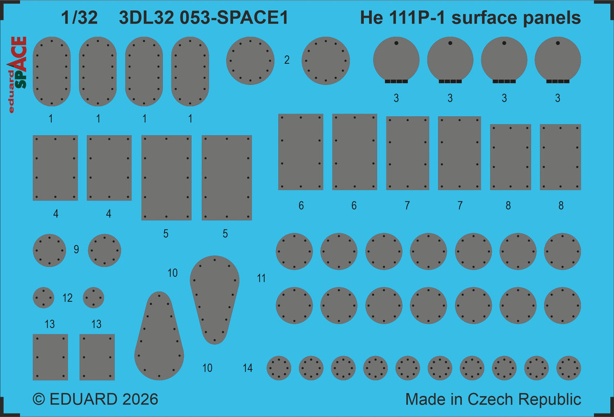 Eduard 3DL32053 1:32 Heinkel He-111P-1 surface panels SPACE