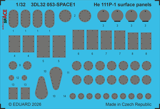 Eduard 3DL32053 1:32 Heinkel He-111P-1 surface panels SPACE