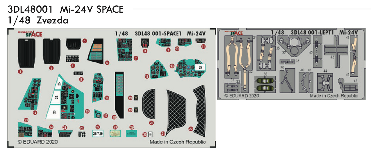 Eduard 3DL48001 1:48 Mil Mi-24V SPACE