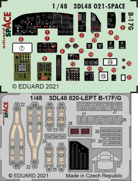 Eduard 3DL48021 1:48 B-17G Flying Fortress SPACE