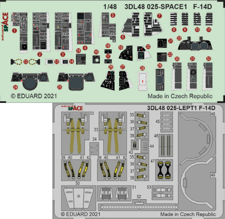 Eduard 3DL48025 1:48 Grumman F-14D Tomcat SPACE