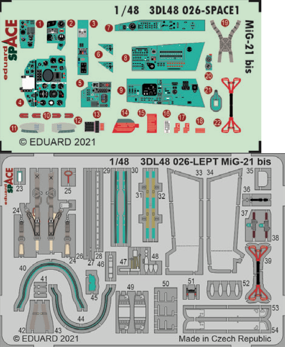 Eduard 3DL48026 1:48 Mikoyan MiG-21bis SPACE