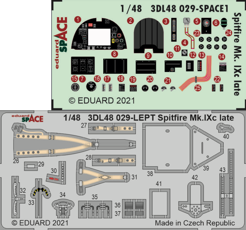 Eduard 3DL48029 1:48 Supermarine Spitfire Mk.IXc late version SPACE