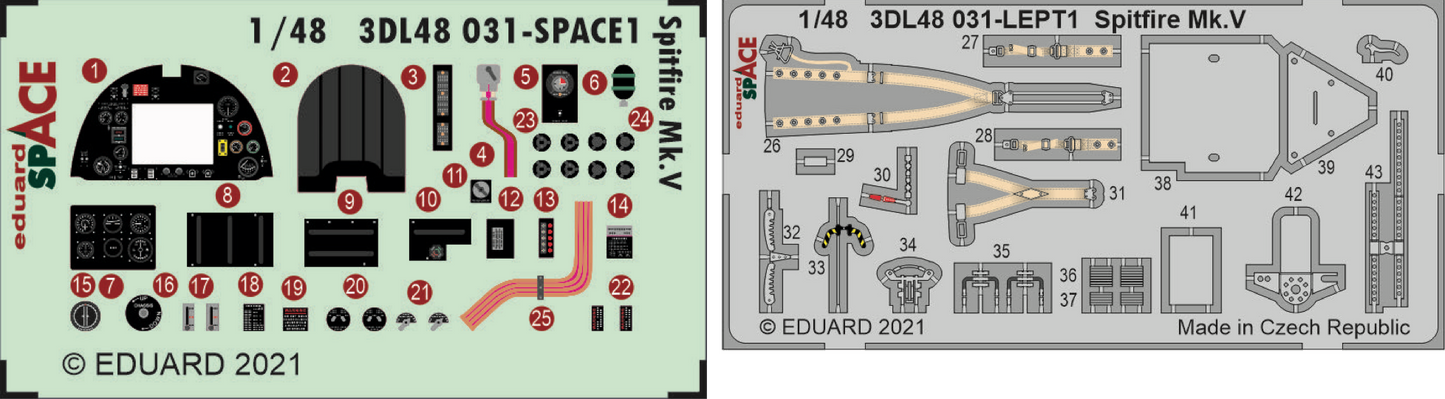 Eduard 3DL48031 1:48 Supermarine Spitfire Mk.V SPACE