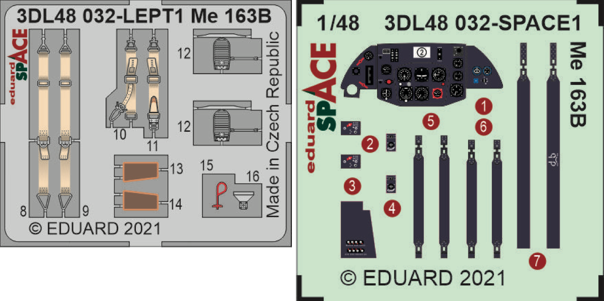 Eduard 3DL48032 1:48 Messerschmitt Me-163B Komet SPACE