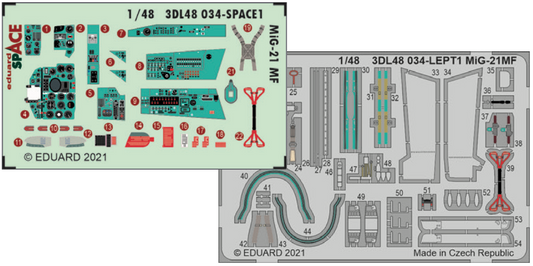 Eduard 3DL48034 1:48 Mikoyan MiG-21MF SPACE 3D-Printed Instrument Decals