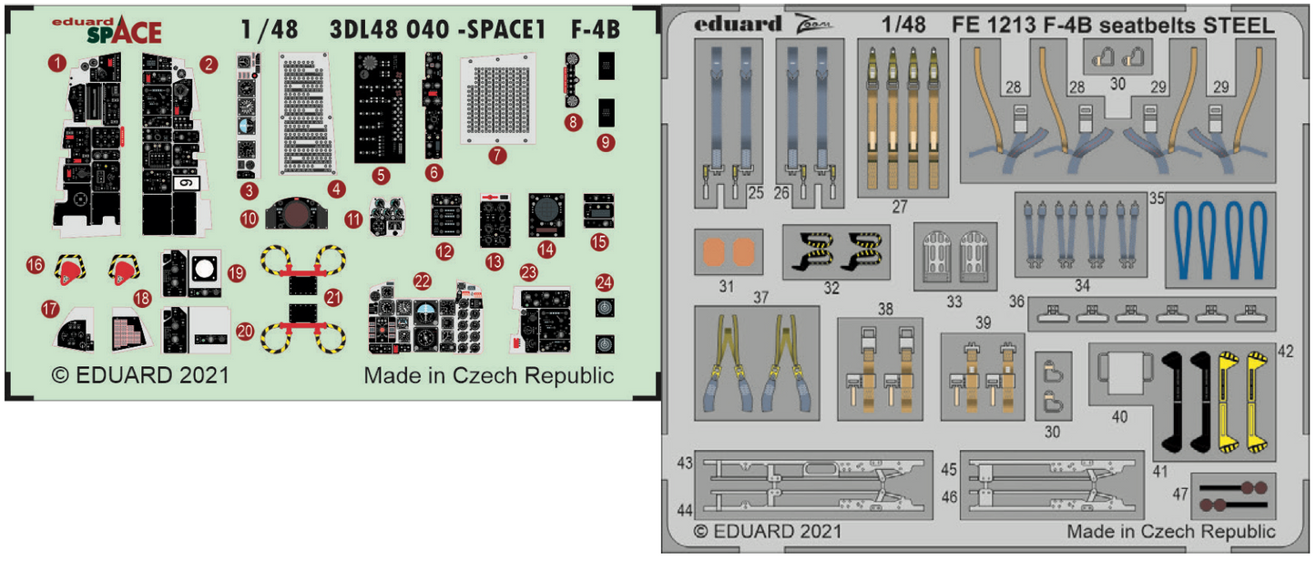 Eduard 3DL48040 1:48 McDonnell F-4B Phantom SPACE 3D-Printed Instrument Decals