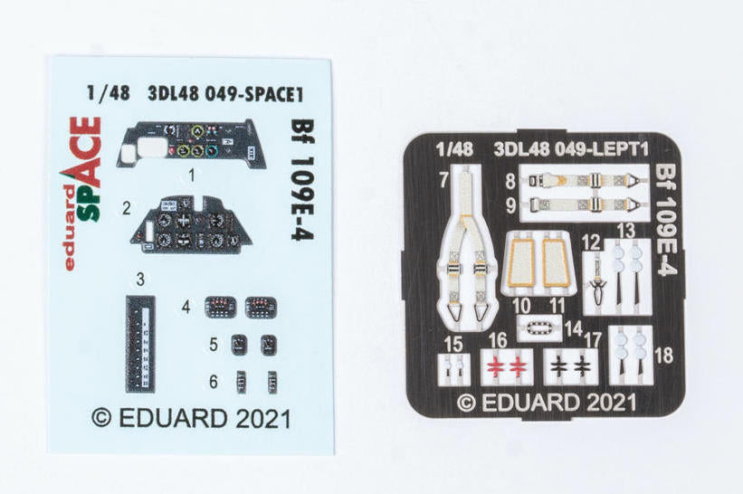 Eduard 3DL48049 1:48 Messerschmitt Bf-109E-4 SPACE 3D-Printed Instrument Decals