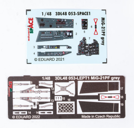 Eduard 3DL48053 1:48 Mikoyan MiG-21PF Grey SPACE 3D-Printed Instrument Decals