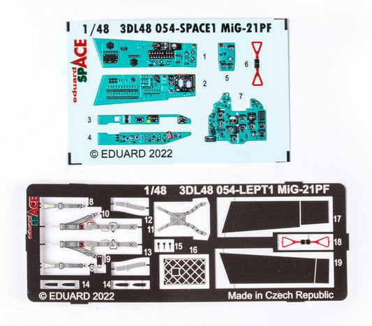 Eduard 3DL48054 1:48 Mikoyan MiG-21PF SPACE 3D-Printed Instrument Decals