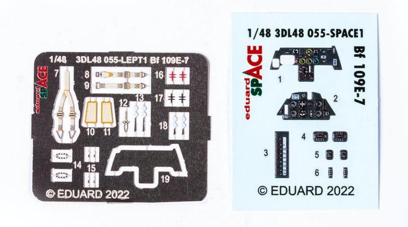 Eduard 3DL48055 1:48 Messerschmitt Bf-109E-7 SPACE 3D-Printed Instrument Decals