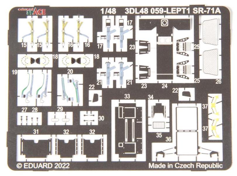 Eduard 3DL48059 1:48 Lockheed SR-71 Blackbird SPACE 3D-Printed Instrument Decals