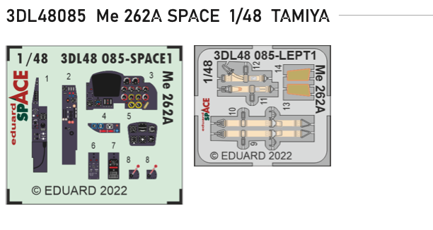 Eduard 3DL48085 1:48 Messerschmitt Me-262A SPACE 3D-Printed Instrument Decals