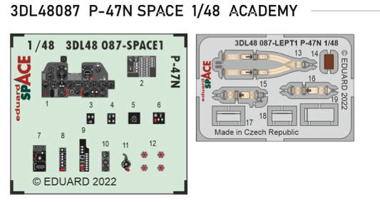 Eduard 3DL48087 1:48 Republic P-47N Thunderbolt SPACE 3D-Printed Instrument Decals