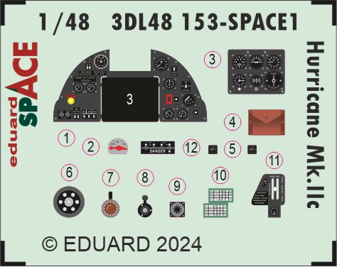 Eduard 3DL48153 1:48 Hawker Hurricane Mk.IIc SPACE