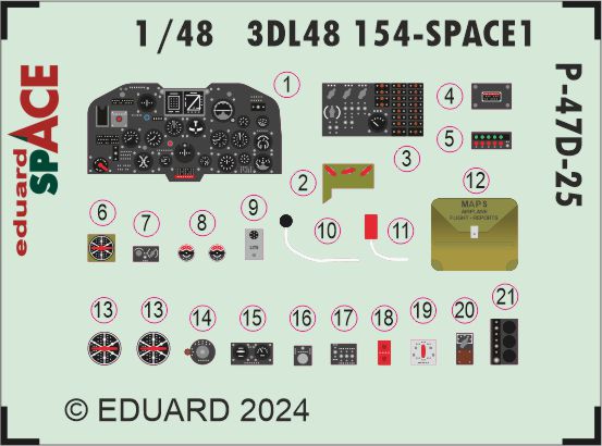 Eduard 3DL48154 1:48 P-47D-25RE Thunderbolt SPACE