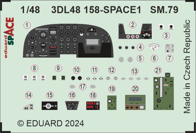 Eduard 3DL48158 1:48 Savoia-Marchetti SM.79 SPACE