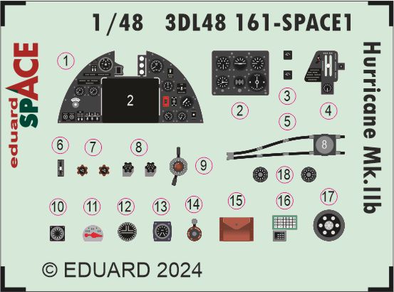 Eduard 3DL48161 1:48 Hawker Hurricane Mk.IIb SPACE