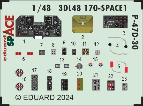 Eduard 3DL48170 1:48 Republic P-47D-30 Thunderbolt SPACE