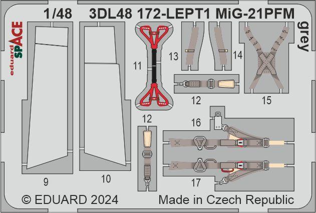 Eduard 3DL48172 1:48 Mikoyan MiG-21PFM grey SPACE