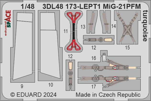 Eduard 3DL48173 1:48 Mikoyan MiG-21PFM turquoise SPACE