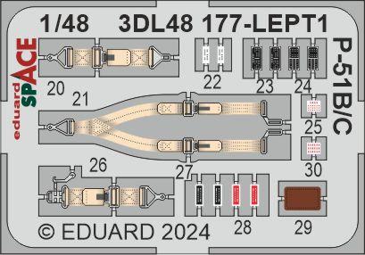 Eduard 3DL48177 1:48 North-American P-51B/P-51C SPACE