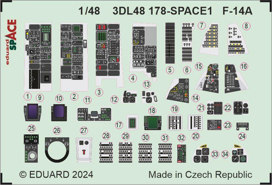 Eduard 3DL48178 1:48 Grumman F-14A Tomcat SPACE for Great Wall Hobby