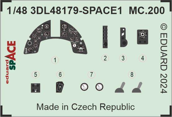 Eduard 3DL48179 1:48 Macchi MC.200 Saetta SPACE for Italeri