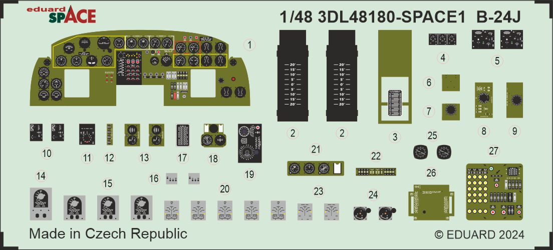 Eduard 3DL48180 1:48 Consolidated B-24J Liberator SPACE