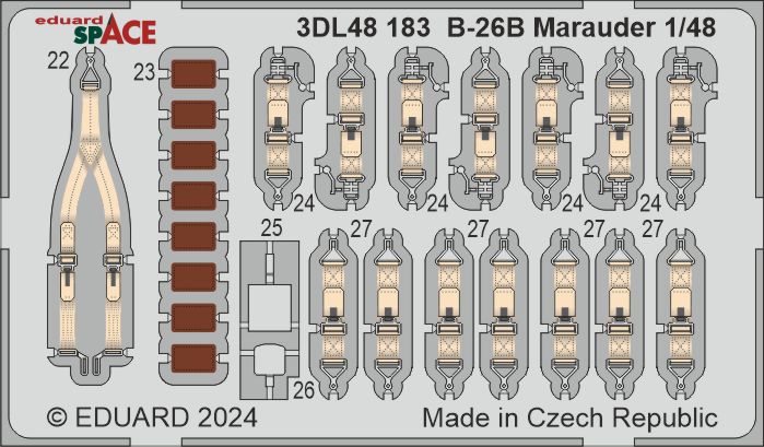 Eduard 3DL48183 1:48 Martin B-26B Marauder SPACE