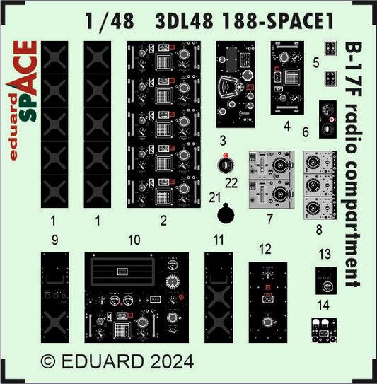 Eduard 3DL48188 1:48 B-17F Radio Compartment SPACE