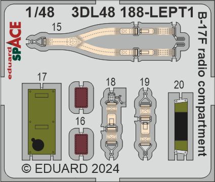 Eduard 3DL48188 1:48 B-17F Radio Compartment SPACE