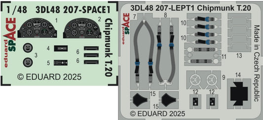 Eduard 3DL48207 1:48 de Havilland Chipmunk T.20 SPACE