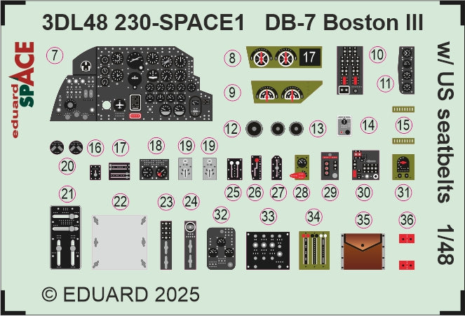 Eduard ED3DL48230 1:48 Douglas Boston III/US DB-7B w/ US seatbelts SPACE