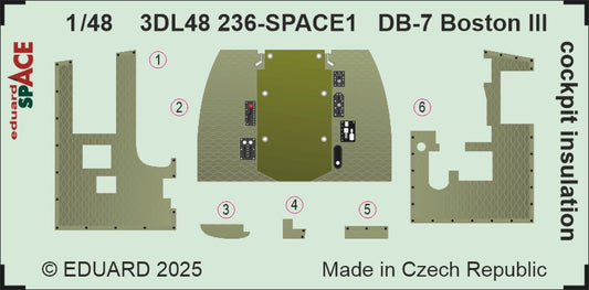 Eduard 3DL48236 1:48 Douglas Boston III/US DB-7B cockpit insulation SPACE 1/48