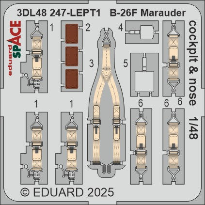 Eduard 3DL48247 1:48 Martin B-26F Marauder cockpit & nose SPACE