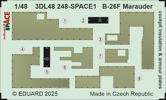 Eduard 3DL48248 1:48 Marauder cockpit insulation & armour plates SPACE