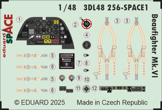 Eduard 3DL48256 1:48 Bristol Beaufighter Mk.VI SPACE set