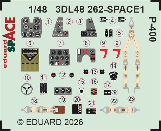 Eduard 3DL48262 1:48 Bell P-400 SPACE set