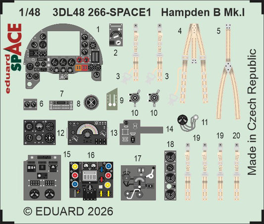 Eduard 3DL48266 1:48 Handley-Page Hampden B Mk.I SPACE