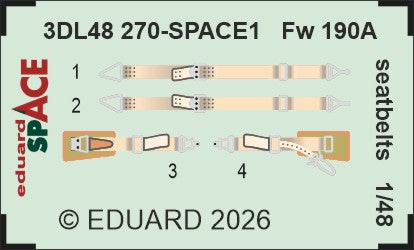 Eduard 3DL48270 1:48 Focke-Wulf Fw-190A Seatbelts SPACE