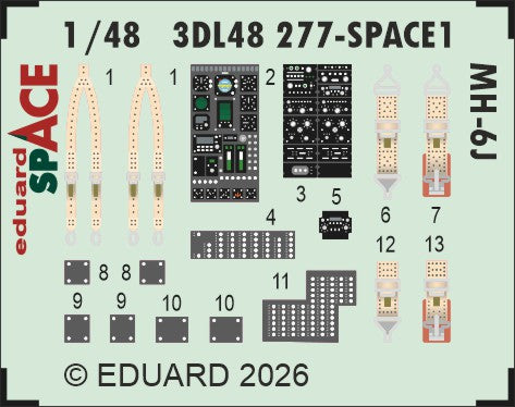 Eduard 3DL48277 1:48 Boeing MH-6J SPACE 3D-Printed Decal Instruments