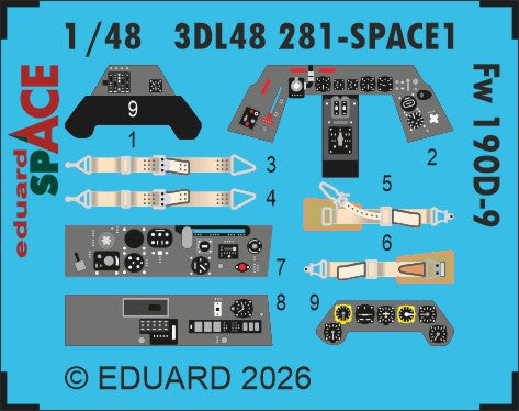 Eduard 3DL48281 1:48 Focke-Wulf Fw-190D-9 SPACE 3D-Printed Decal Instruments