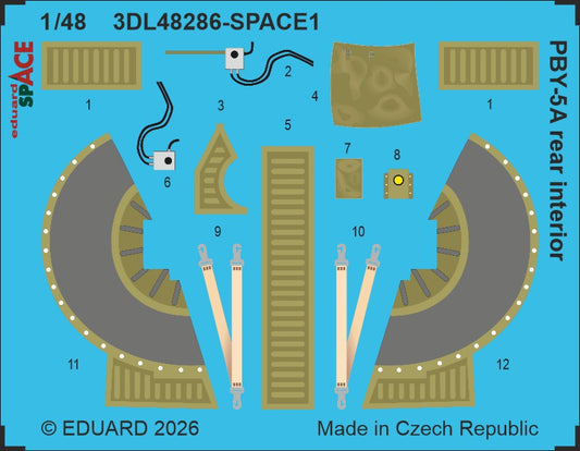 Eduard 3DL48286 1:48 Consolidated PBY-5A Catalina Rear Interior SPACE