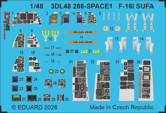 Eduard 3DL48288 1:48 Lockheed-Martin F-16i SUFA SPACE