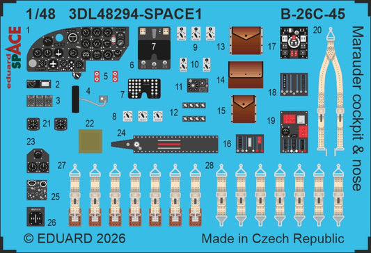 Eduard 3DL48294 1:48 Martin B-26C-45 Marauder Cockpit & Nose SPACE