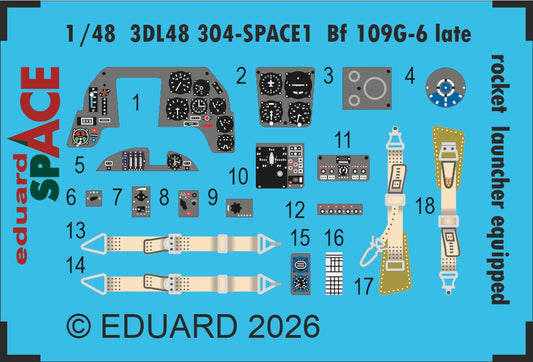 Eduard 3DL48304 1:48 Messerschmitt Bf-109G-6 late (rocket launcher equipped) SPACE