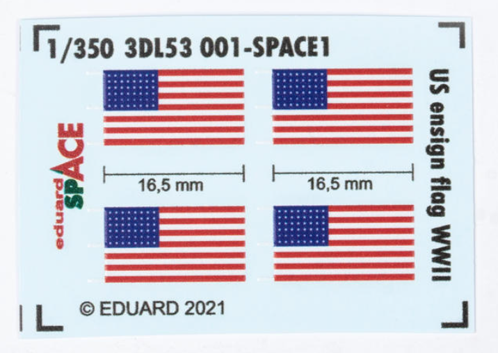 Eduard 3DL53001 1:350 US ensign flag WWII SPACE 3D Decal